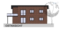 Ostansicht - hochwertige 3-Zimmer-Erdgeschosswohnung in Aurich-Extum! KFW-40-QNG+